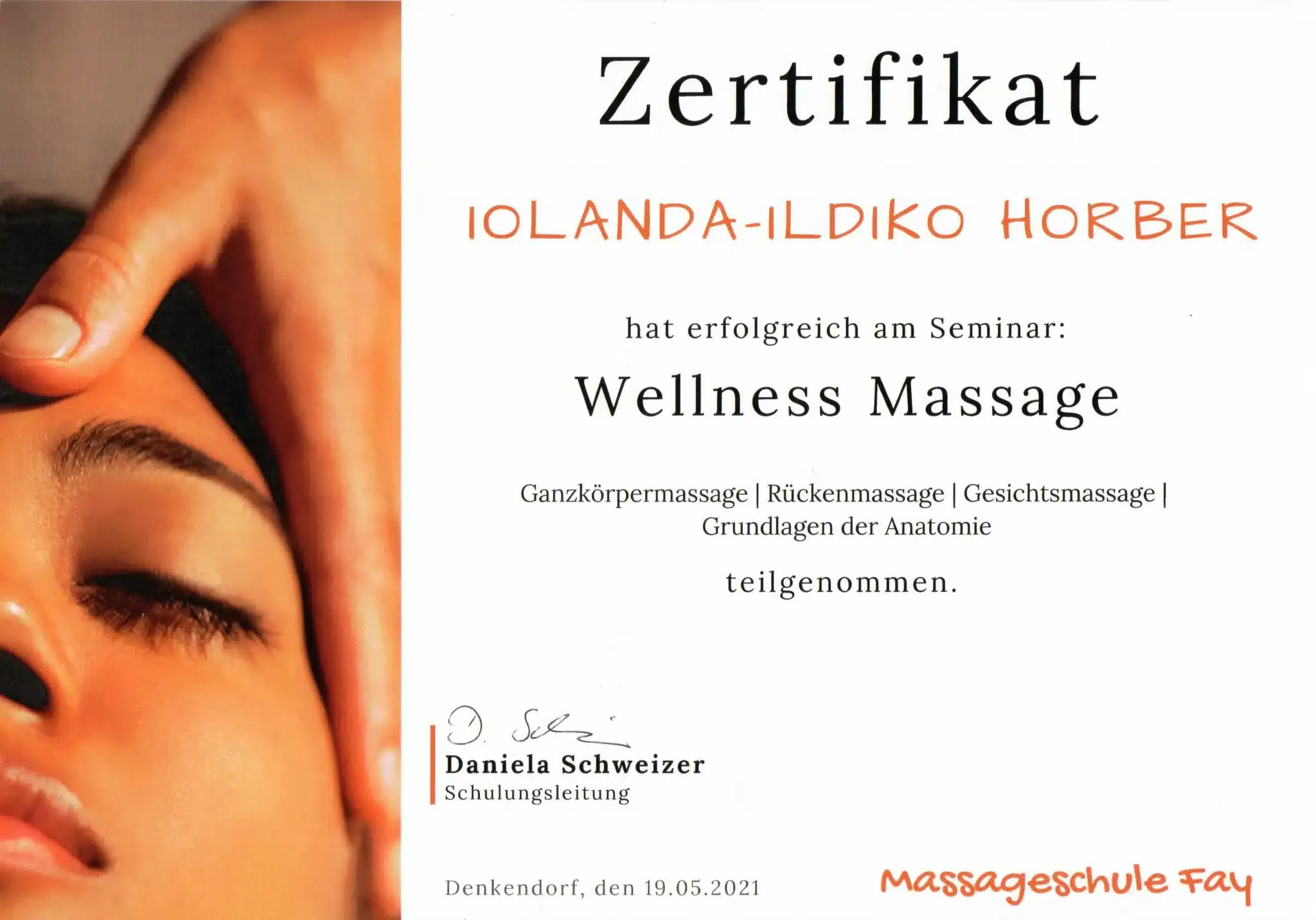 Zertifikat Wellness-Massage